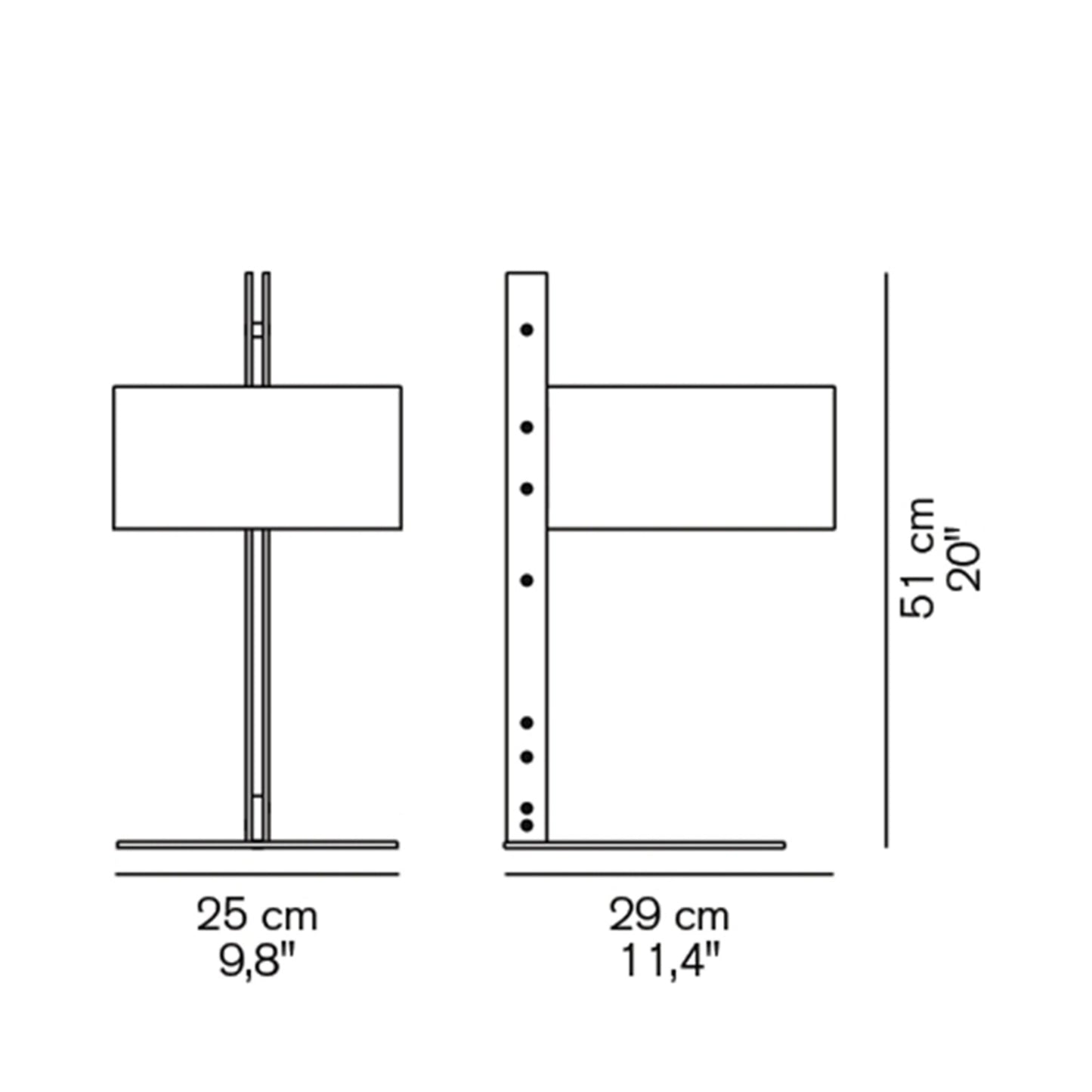 Parallel Table Lamp - line drawing.