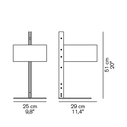 Parallel Table Lamp - line drawing.