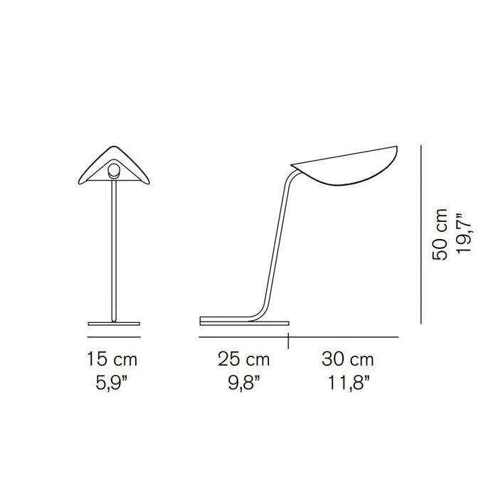 Plume Table Lamp - line drawing.
