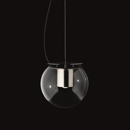 The Globe Pendant Light in Satin Nickel (Small).