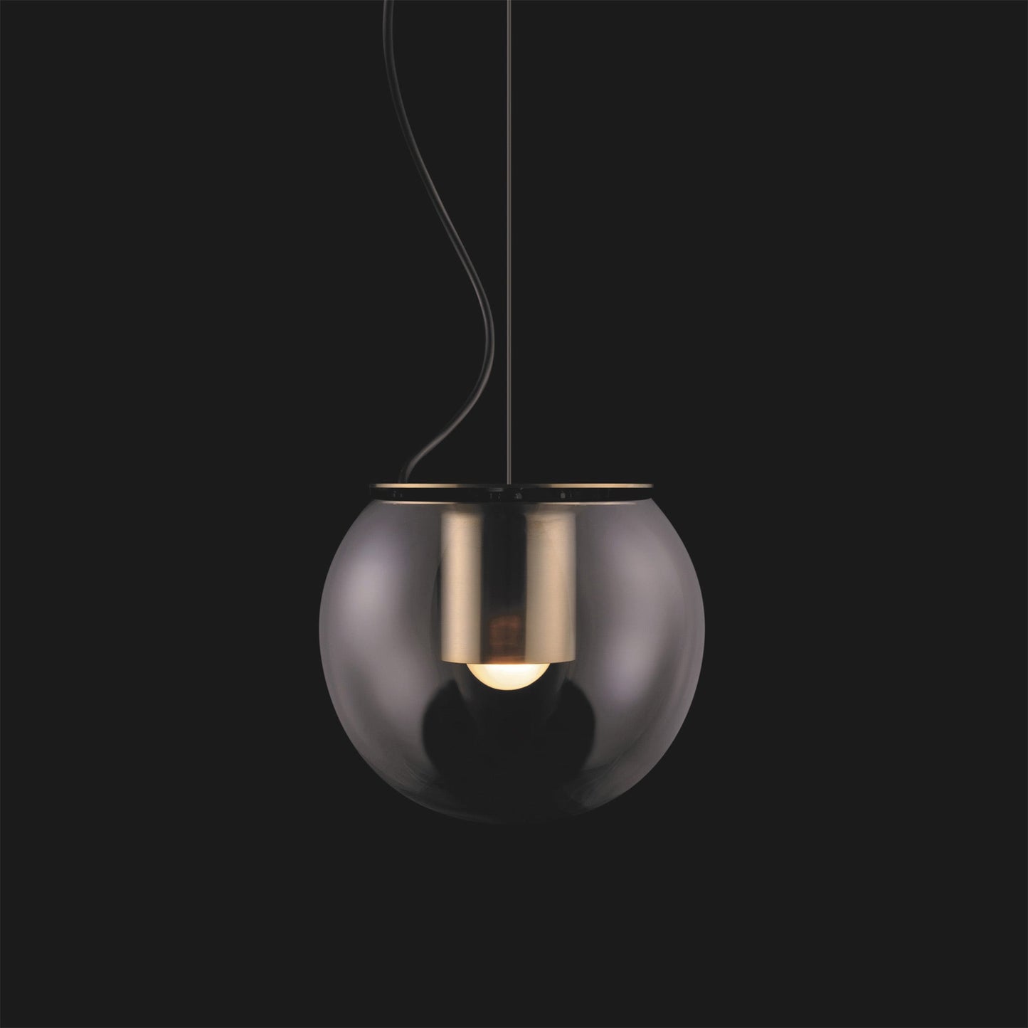 The Globe Pendant Light in Satin Gold/Anodic Bronze (Small).