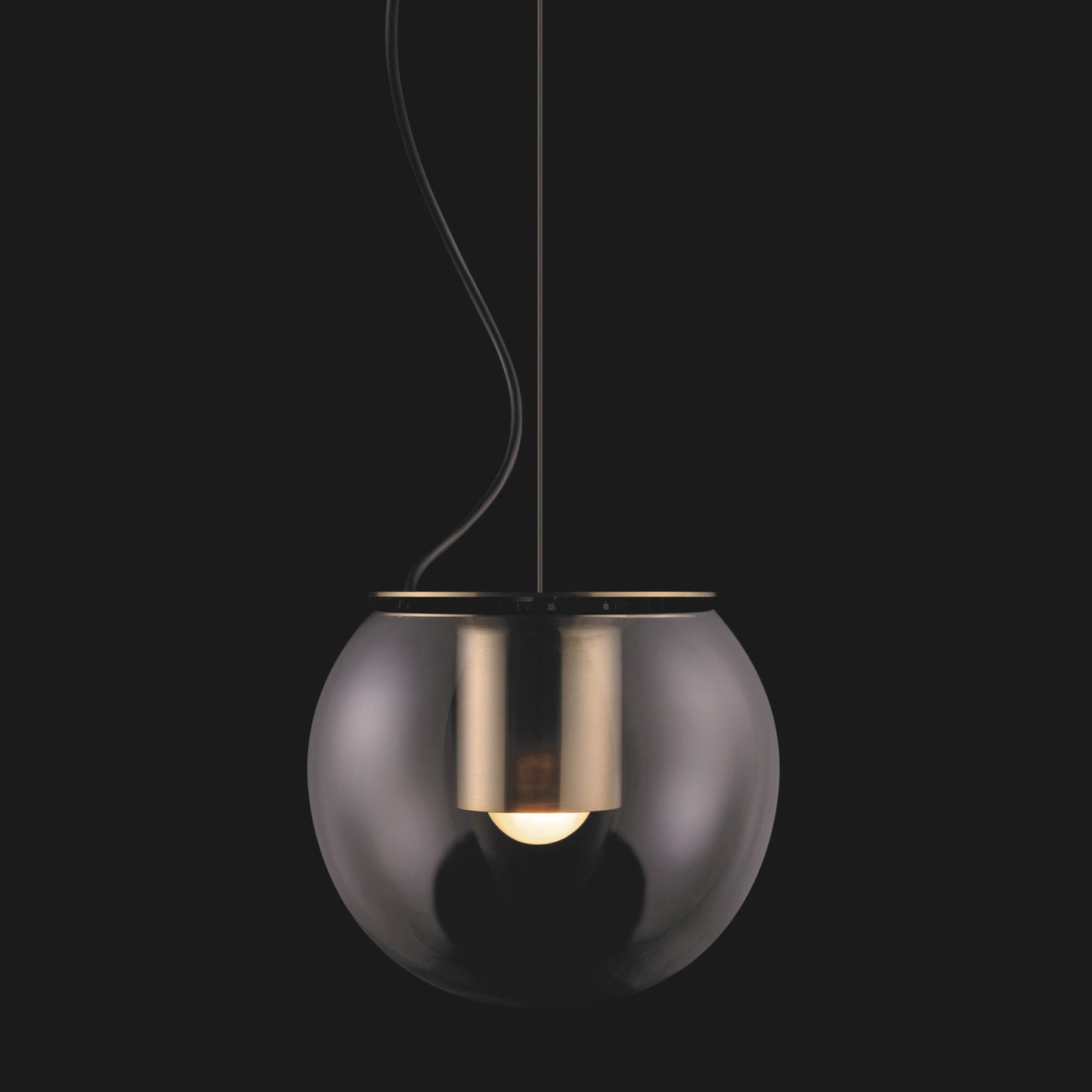 The Globe Pendant Light in Satin Gold/Anodic Bronze (Large).