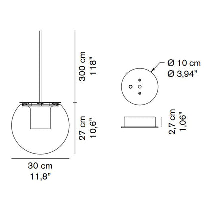 The Globe Pendant Light - line drawing.