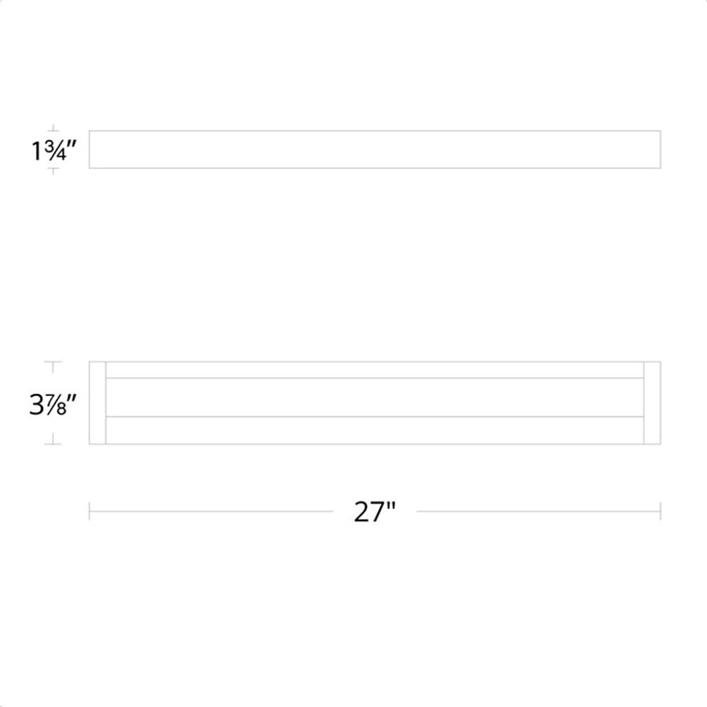 Open LED Bath Bar Light- line drawing.