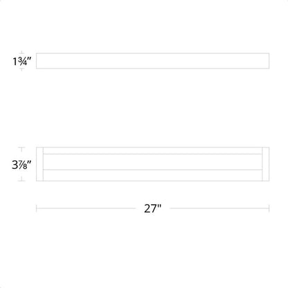 Open LED Bath Bar Light- line drawing.