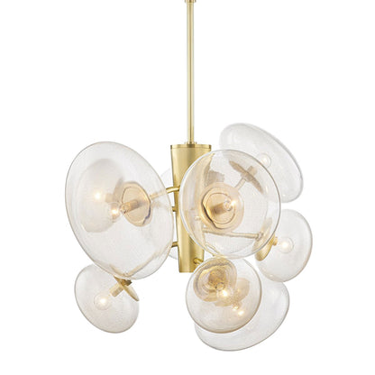 Opera Pendant Light in 9-Light/Aged Brass.