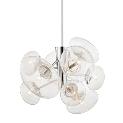 Opera Pendant Light in 9-Light/Polished Nickel.