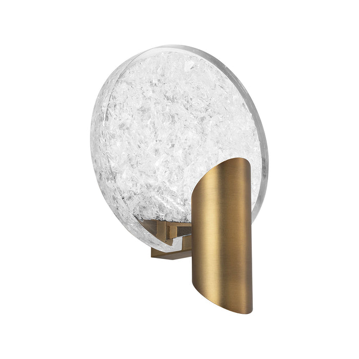 Oracle LED Wall Light in Aged Brass.
