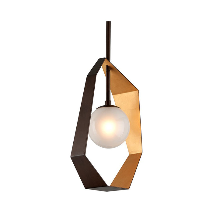 Origami LED Pendant Light in Bronze/Gold Leaf (Small).