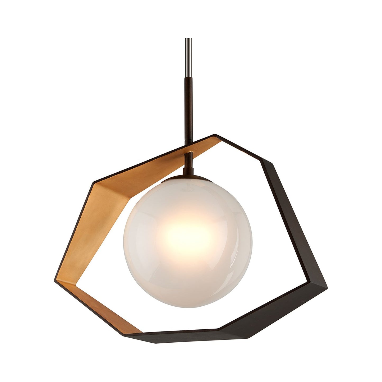 Origami LED Pendant Light in Bronze/Gold Leaf (X-Large).