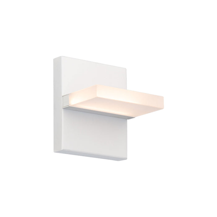 Oslo Squared Outdoor LED Wall Light in White.