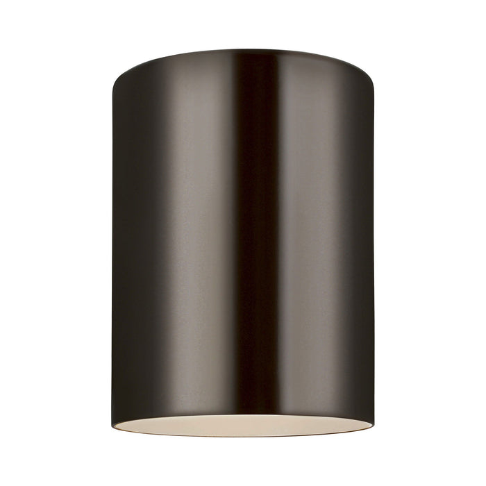 Outdoor Cylinders Ceiling Flush Mount in Bronze.