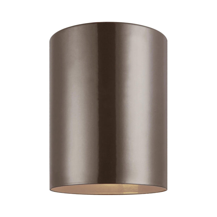 Outdoor Cylinders LED Flush Mount Ceiling Light in Bronze.