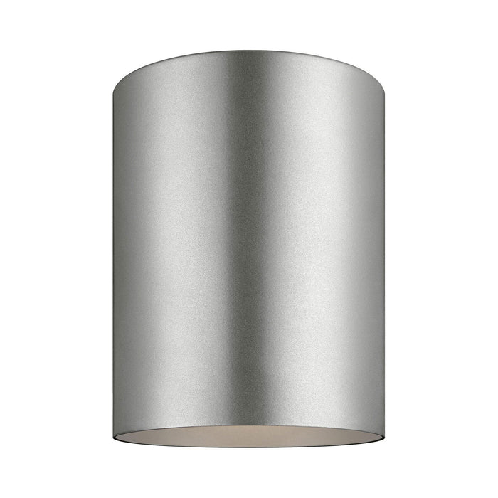 Outdoor Cylinders LED Flush Mount Ceiling Light in Painted Brushed Nickel.
