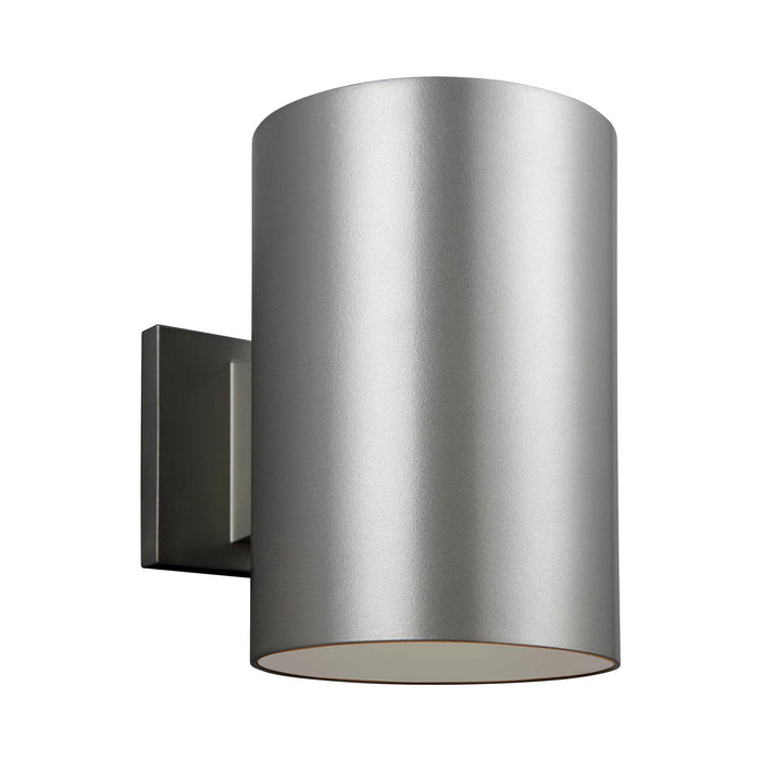 Outdoor Cylinders LED Wall Light in 9-Inch/Painted Brushed Nickel.