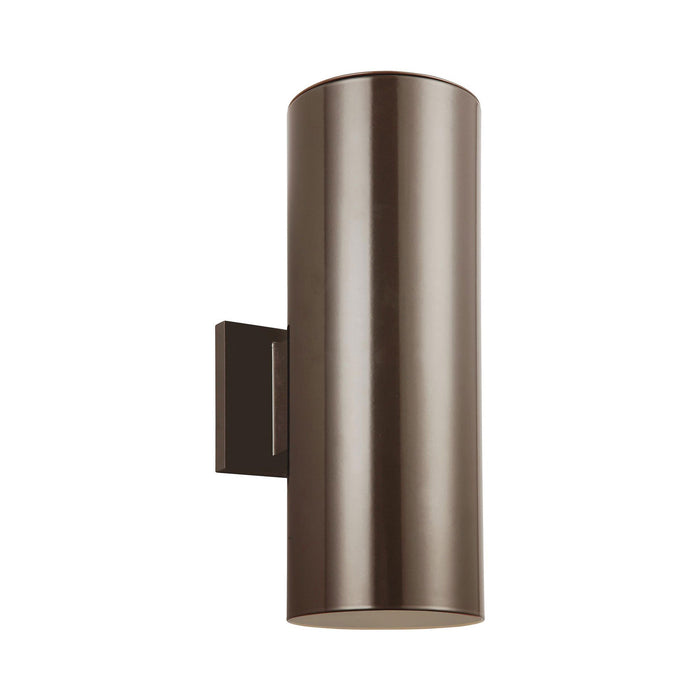 Outdoor Cylinders LED Wall Light in 14.25-Inch/Bronze.