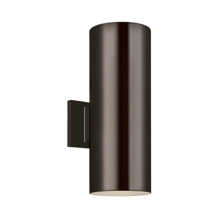 Outdoor Cylinders Two Light Wall Light in Small/Bronze.