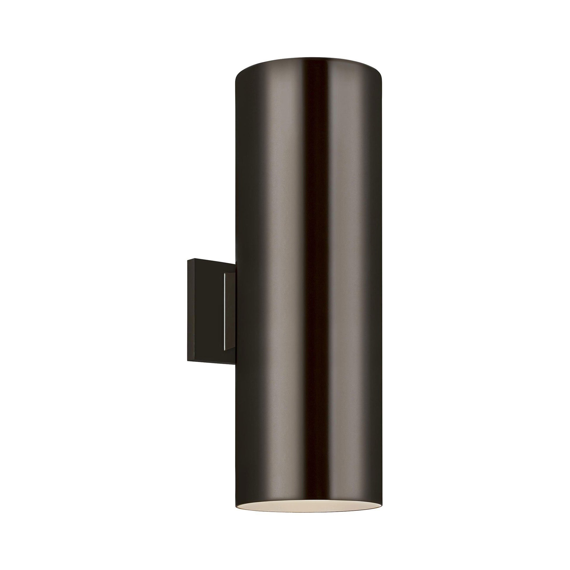 Outdoor Cylinders Two Light Wall Light in Bronze (Large).