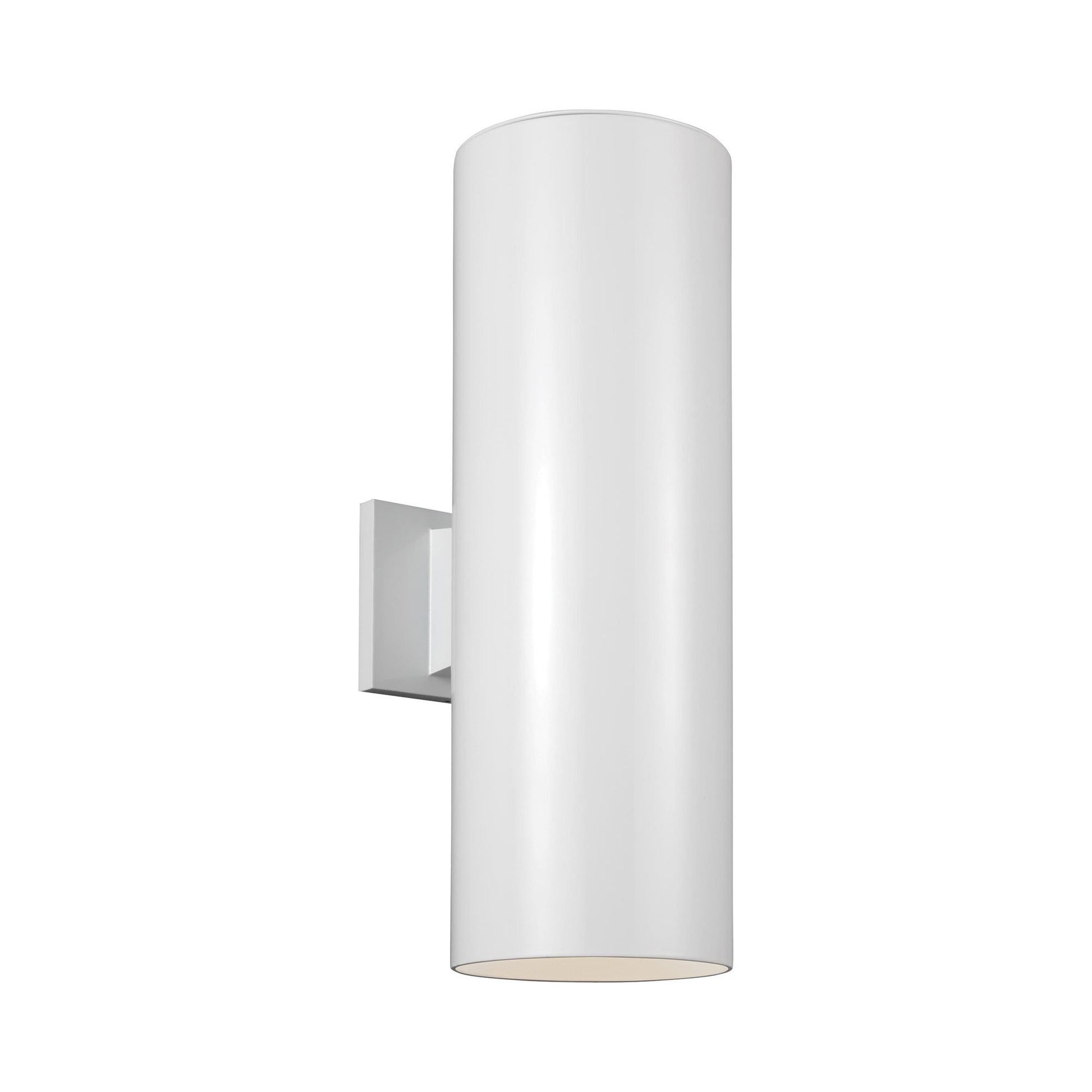 Outdoor Cylinders Two Light Wall Light in White (Large).