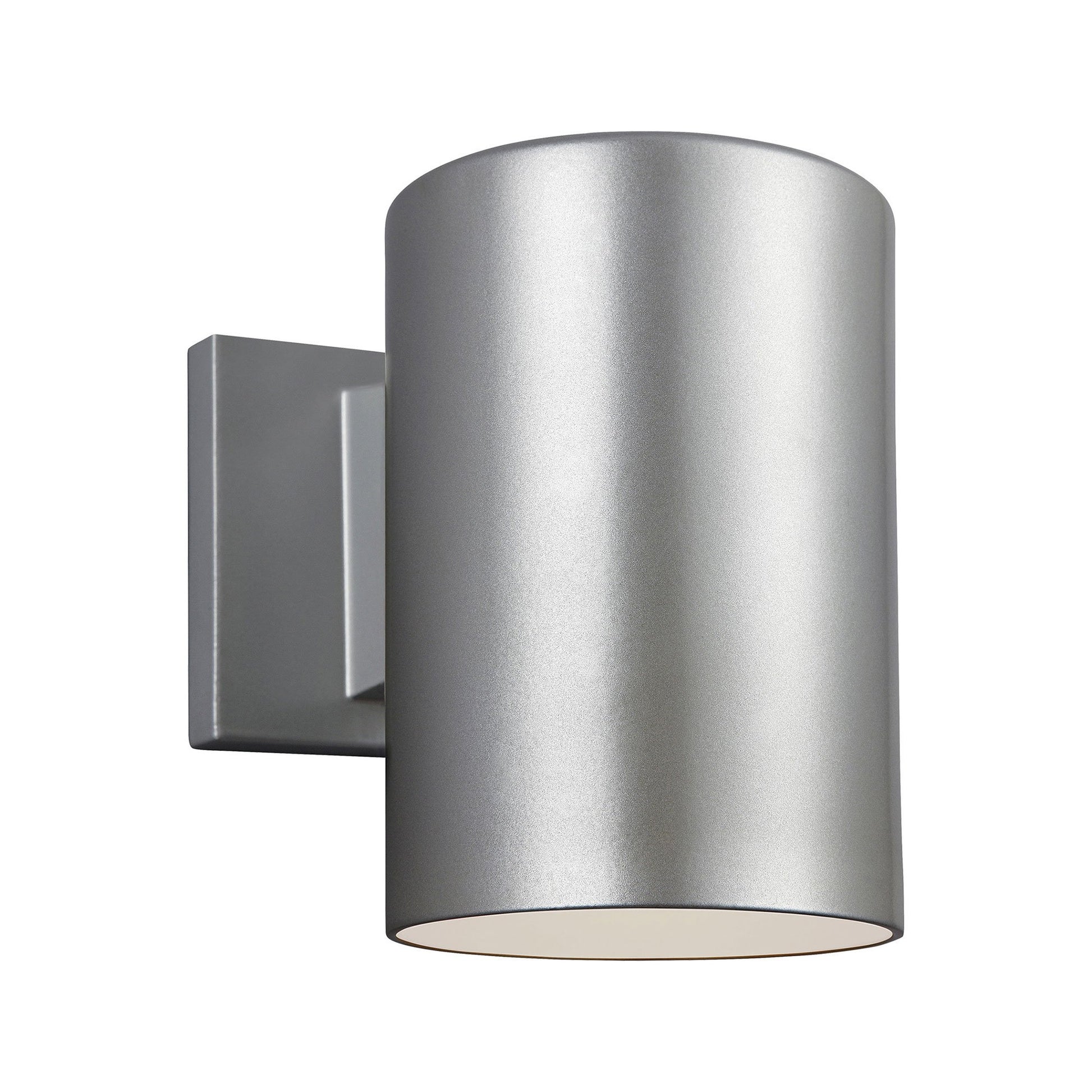 Outdoor Cylinders Wall Light in Painted Brushed Nickel (Bulb Not Included, LED Bulb Included, Turtle Friendly Bulb Included/Small).