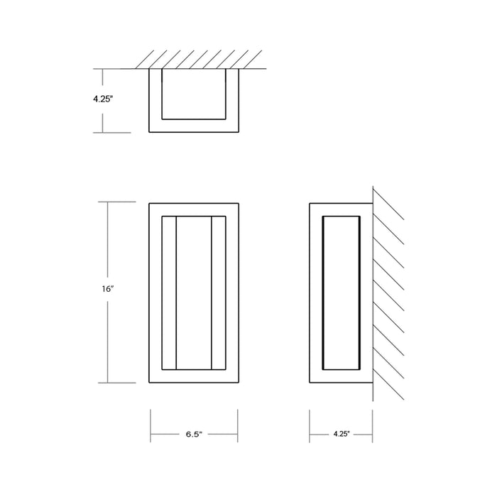 Aperto LED Outdoor Wall Light - line drawing.