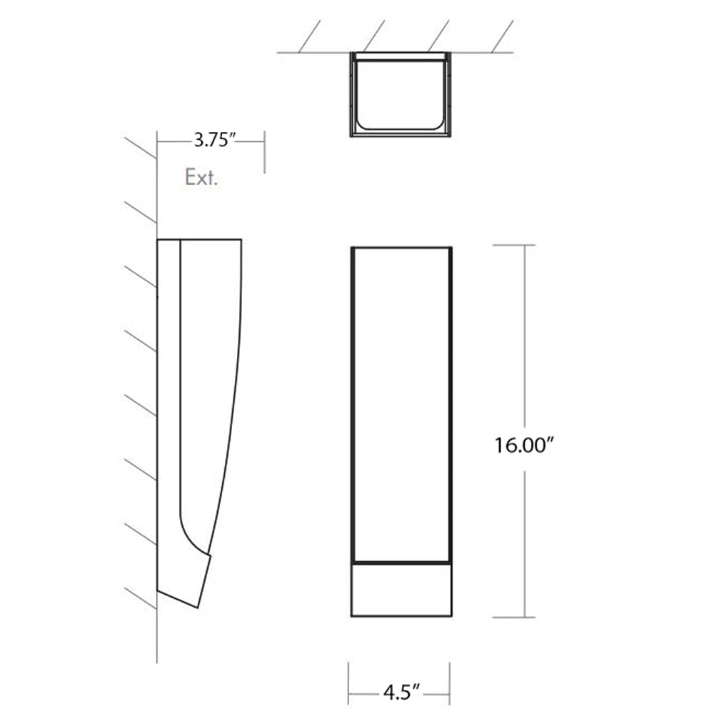 Apollo Vanity Wall Light - line drawing.