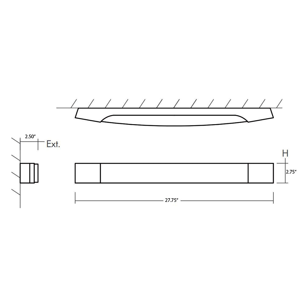 Apollo Vanity Wall Light - line drawing.