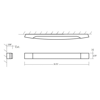 Apollo Vanity Wall Light - line drawing.