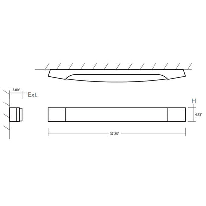 Apollo Vanity Wall Light - line drawing.