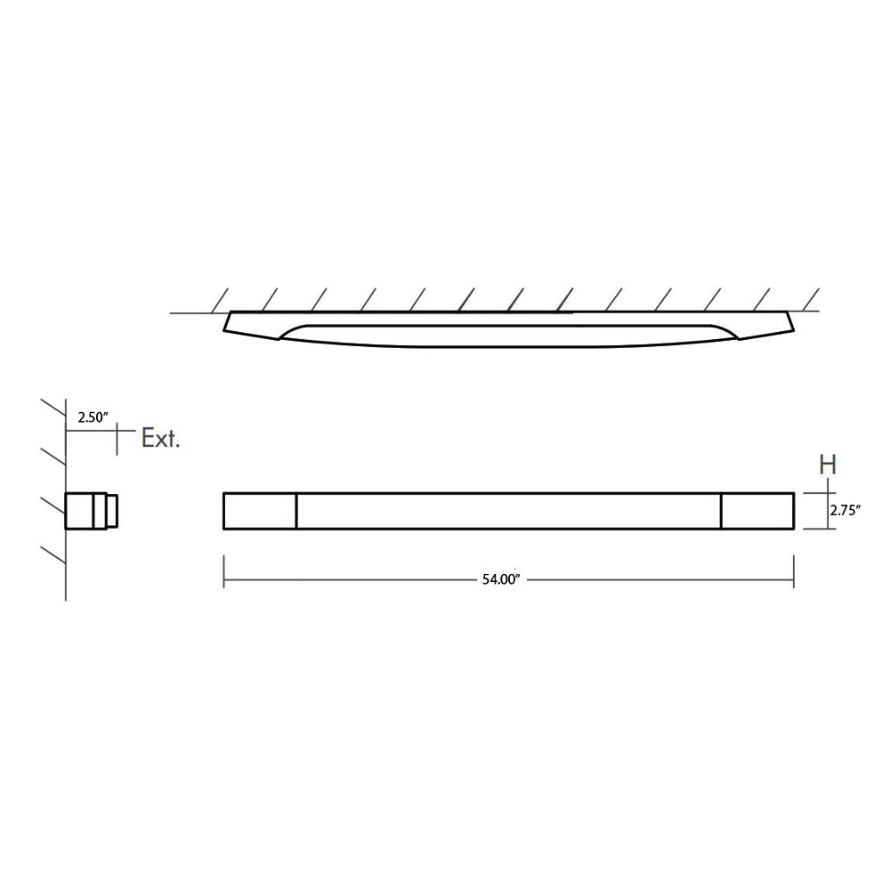 Apollo Vanity Wall Light - line drawing.