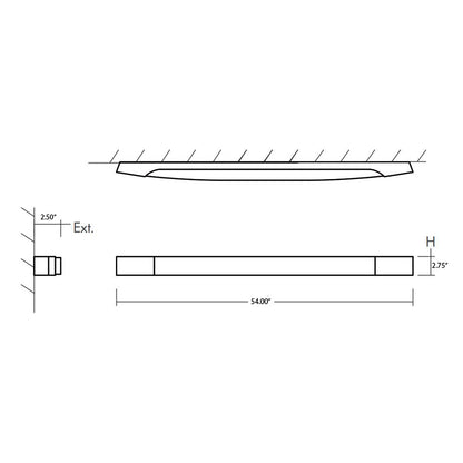 Apollo Vanity Wall Light - line drawing.