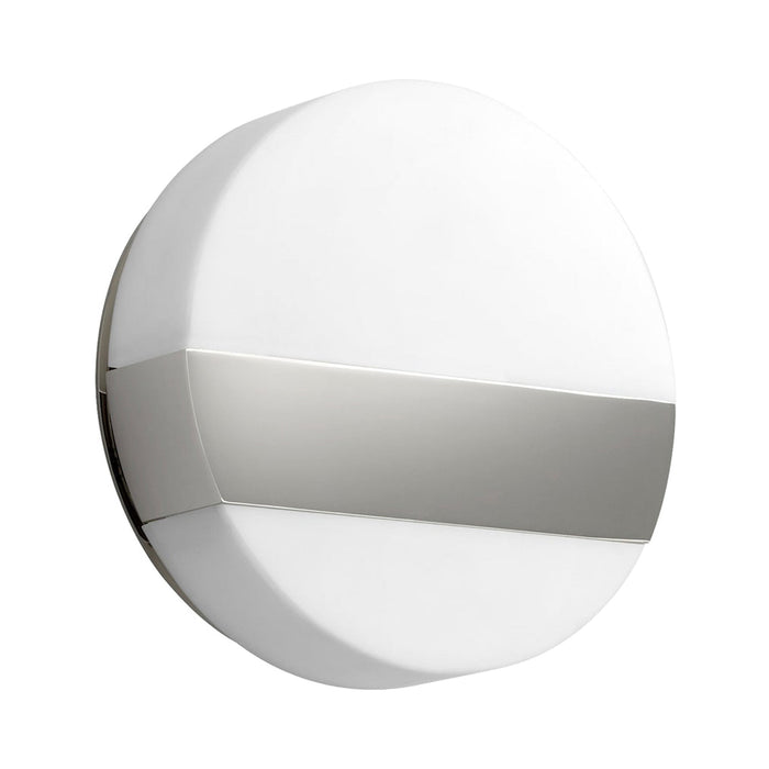 Aurora LED Wall Light in Polished Nickel.