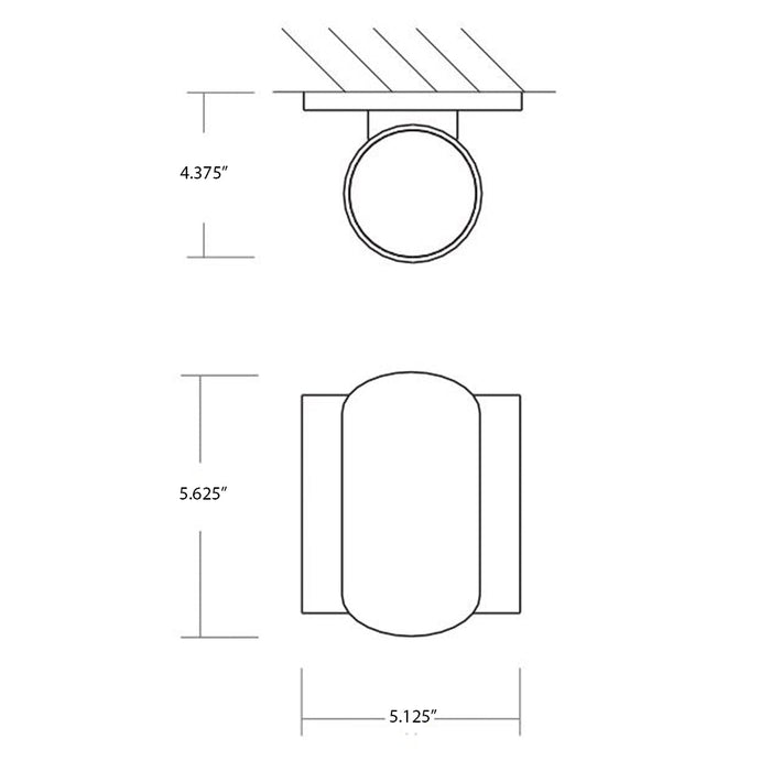 Caliber LED Outdoor Wall Light - line drawing.