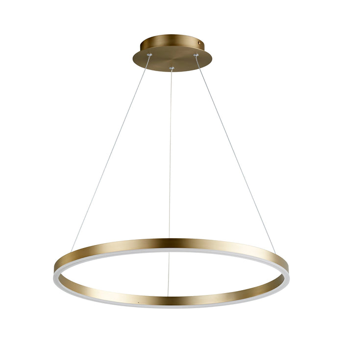 Circulo LED Pendant Light in Aged Brass (24-Inch).