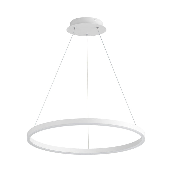 Circulo LED Pendant Light in White (24-Inch).