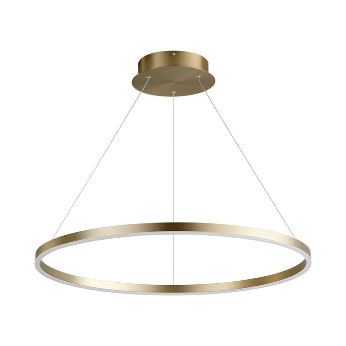 Circulo LED Pendant Light in Aged Brass (32-Inch).