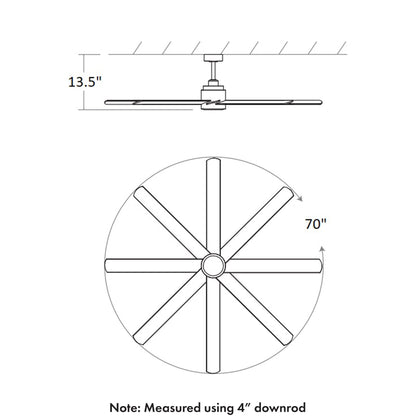 Cosmo Ceiling Fan - line drawing.