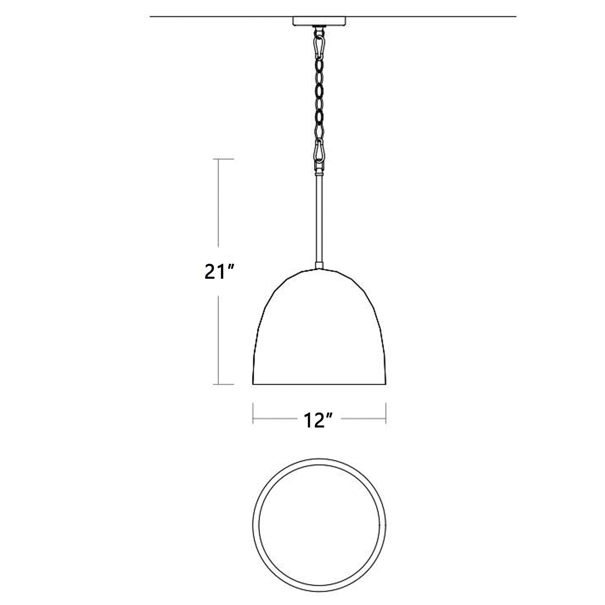 Dune LED Pendant Light - line drawing.