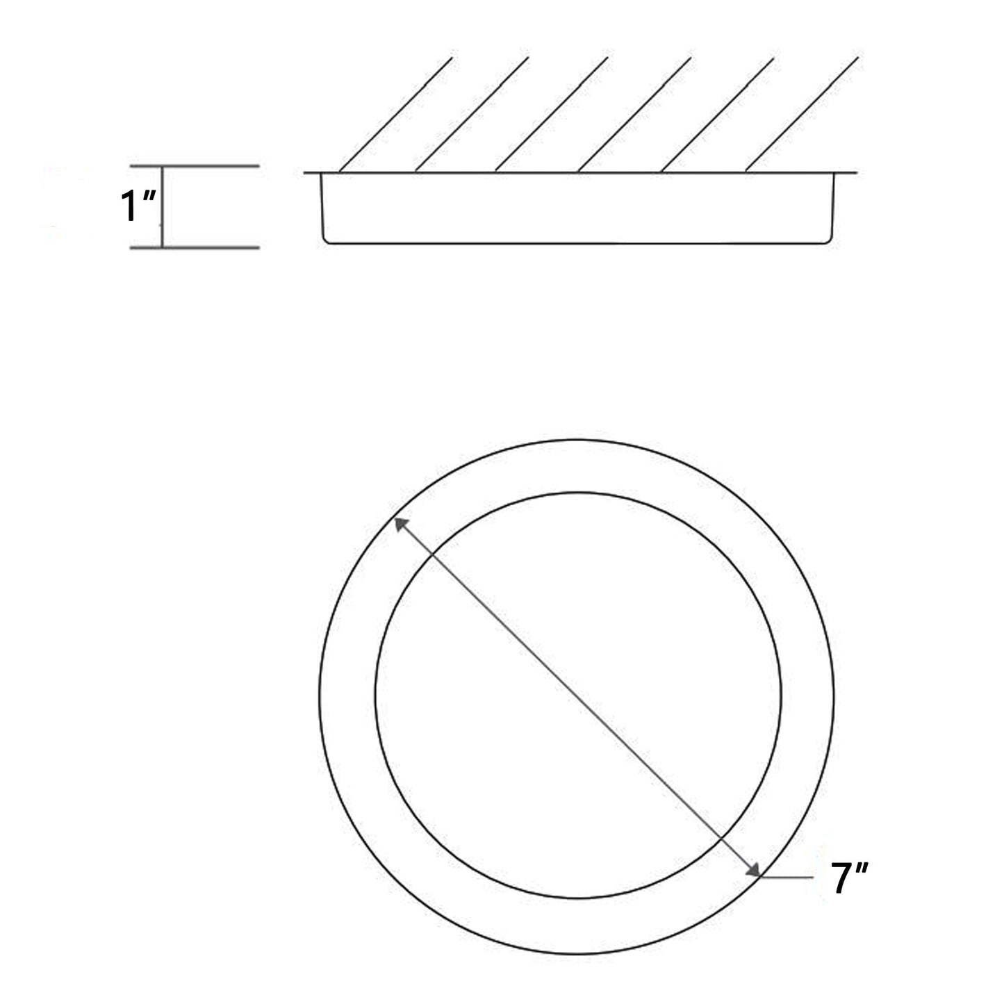 Elite LED Flush Mount Ceiling Light - line drawing.