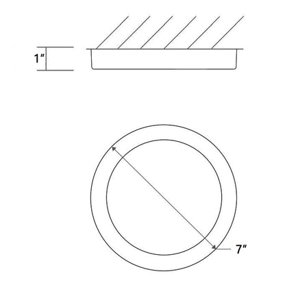 Elite LED Flush Mount Ceiling Light - line drawing.