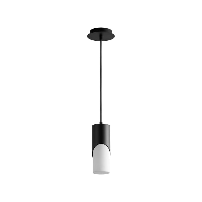 Ellipse LED Pendant Light in Acrylic/Black (11-Inch).