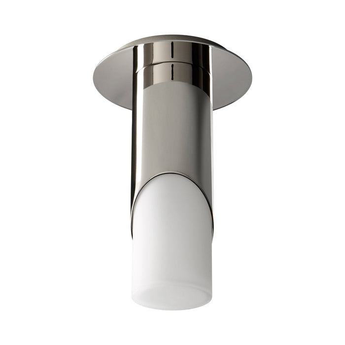 Ellipse LED Semi Flush Mount Ceiling Light in Glass/Polished Nickel (Small).
