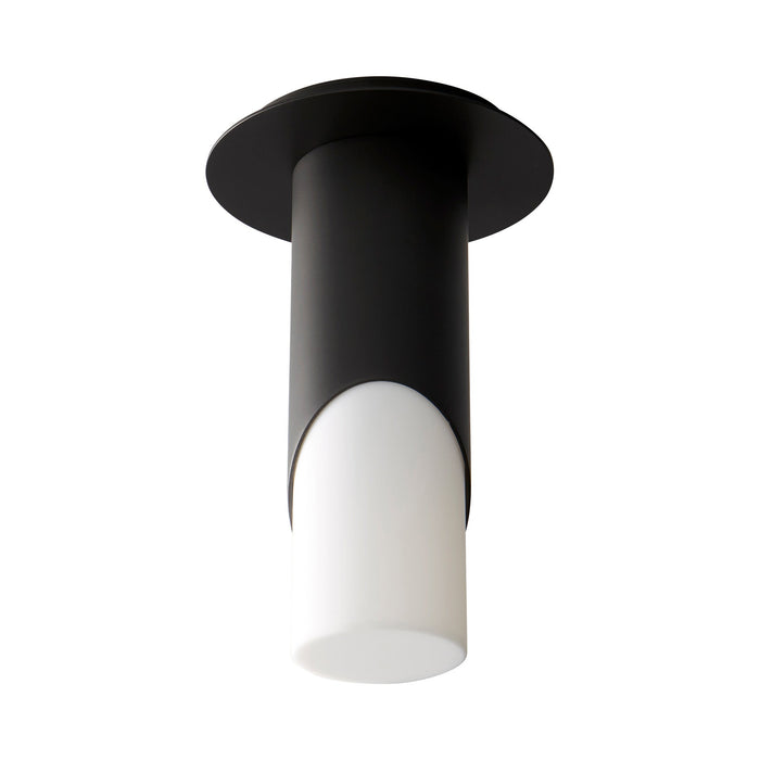 Ellipse LED Semi Flush Mount Ceiling Light in Acrylic/Black (Small).