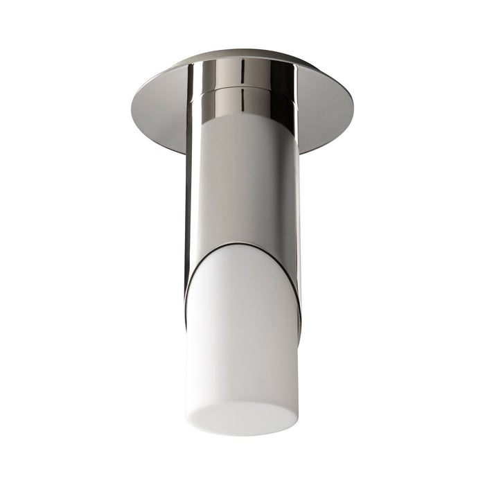 Ellipse LED Semi Flush Mount Ceiling Light in Acrylic/Polished Nickel (Small).