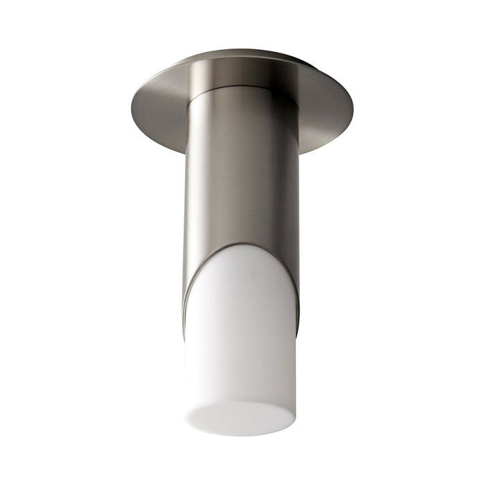 Ellipse LED Semi Flush Mount Ceiling Light in Acrylic/Satin Nickel (Small).