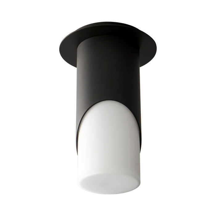 Ellipse LED Semi Flush Mount Ceiling Light in Glass/Black (Large).