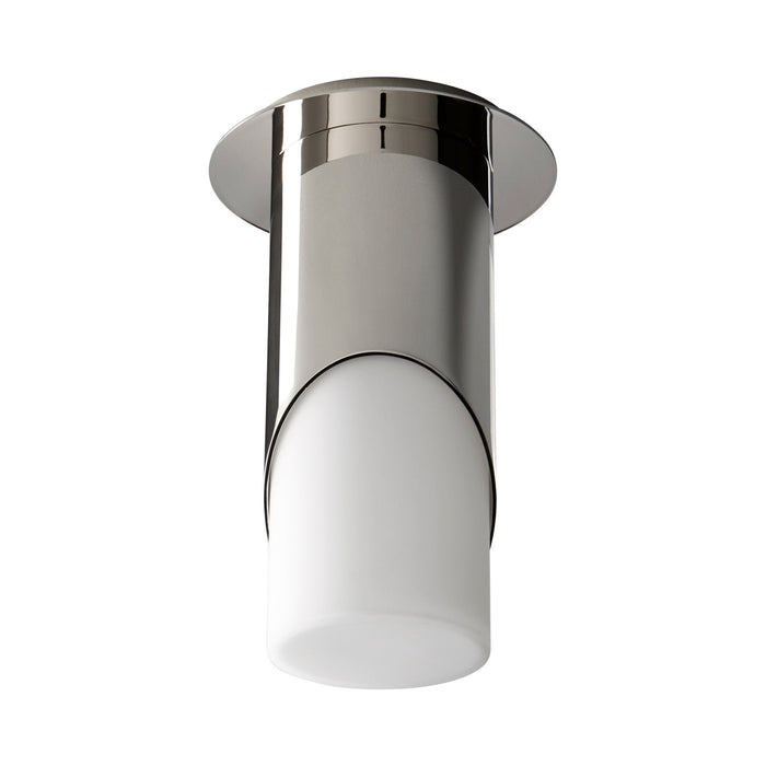 Ellipse LED Semi Flush Mount Ceiling Light in Glass/Polished Nickel (Large).