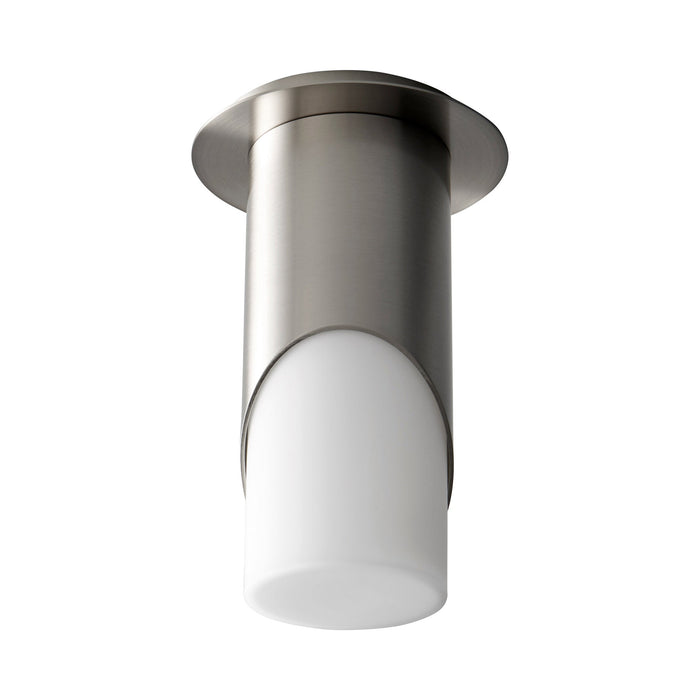 Ellipse LED Semi Flush Mount Ceiling Light in Glass/Satin Nickel (Large).