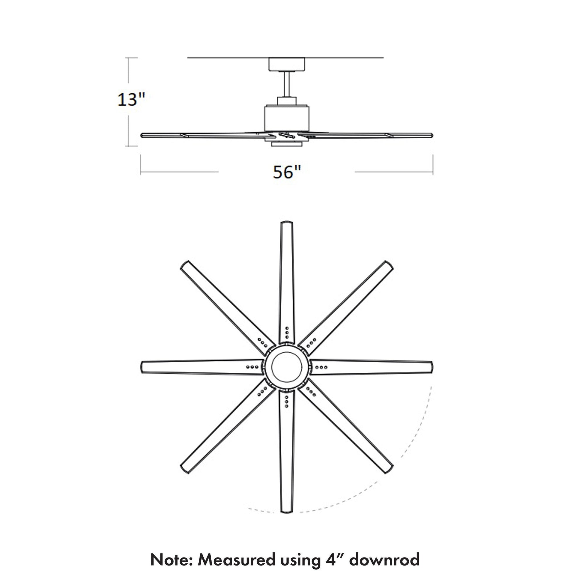 Fleet Ceiling Fan - line drawing.