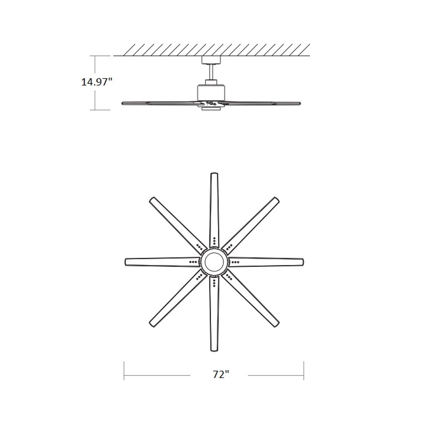 Fleet Ceiling Fan - line drawing.